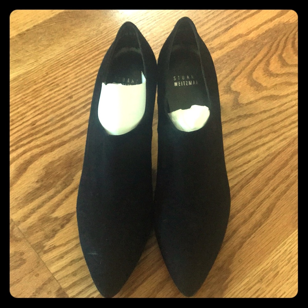 Stuart Weitzman black suede Homestretch booties